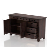 Armania Solid Sheesham Wood Sideboard With Doors and Drawer Storage - 3 Years Warranty