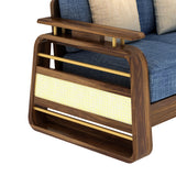 Edin Solid Sheesham Wood 2 Seater Sofa With Cane & Brass Detailing - 3 Year Warranty (LUXE EDITION)