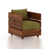 Cairo Solid Sheesham Wood Single Seater Sofa - 3 Year Warranty (LUXE EDITION)