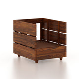 Cairo Solid Sheesham Wood Single Seater Sofa - 3 Year Warranty (LUXE EDITION)