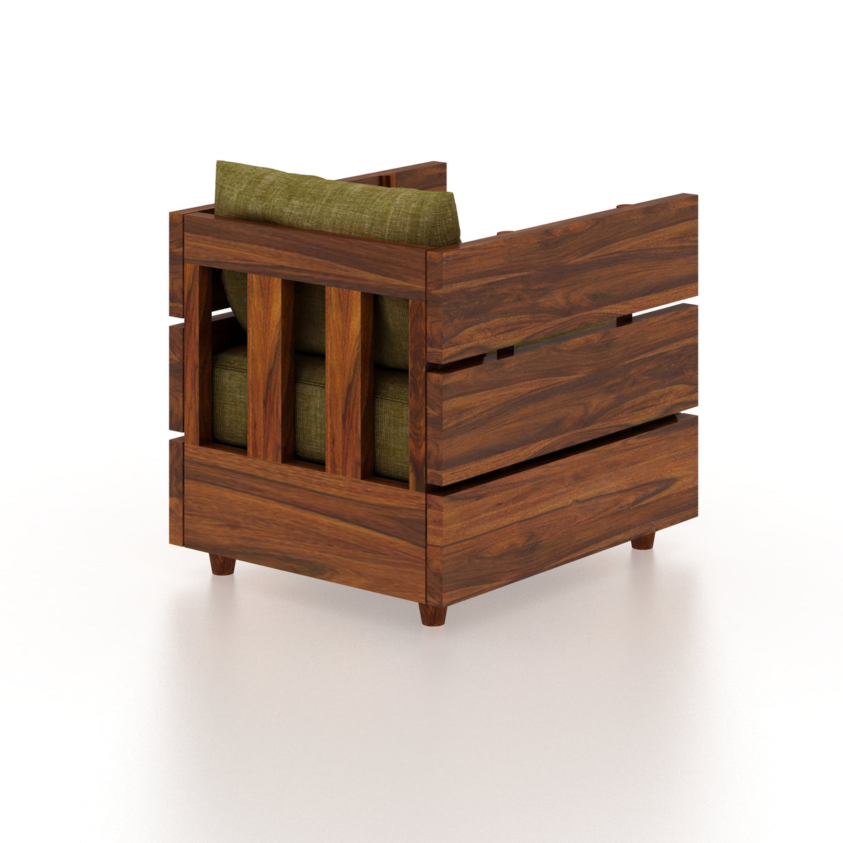 Cairo Solid Sheesham Wood Single Seater Sofa - 3 Year Warranty (LUXE EDITION)