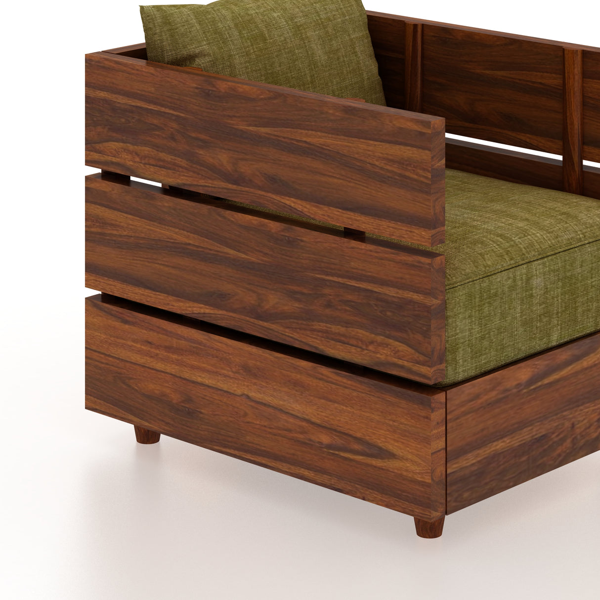 Cairo Solid Sheesham Wood Single Seater Sofa - 3 Year Warranty (LUXE EDITION)