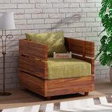 Cairo Solid Sheesham Wood Single Seater Sofa - 3 Year Warranty (LUXE EDITION)