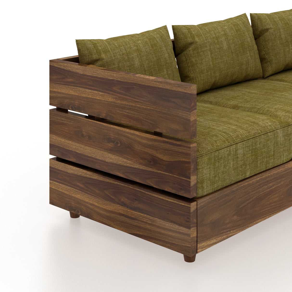 Cairo Solid Sheesham Wood 3 Seater Sofa - 3 Year Warranty (LUXE EDITION)