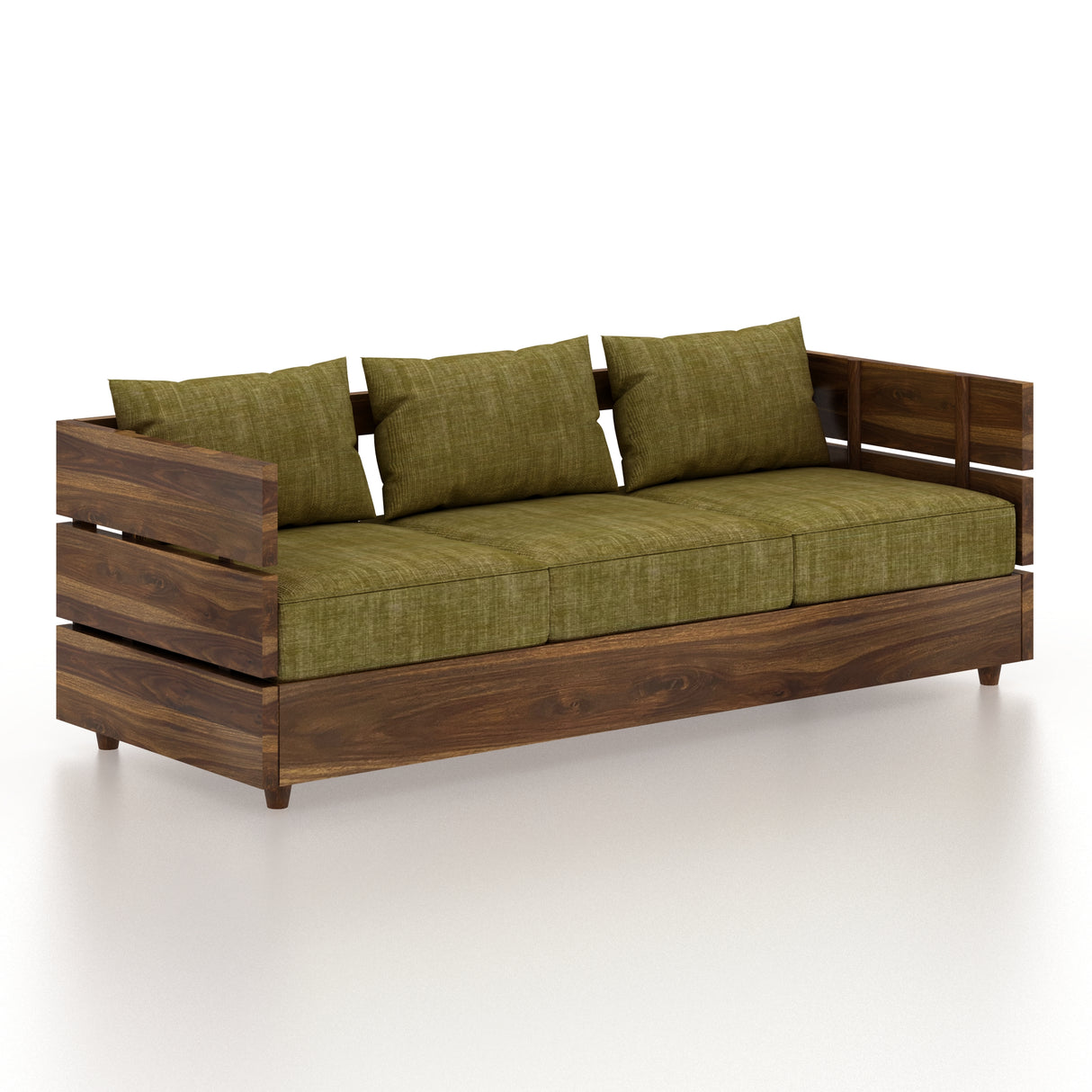 Cairo Solid Sheesham Wood 3 Seater Sofa - 3 Year Warranty (LUXE EDITION)