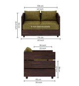 Cairo Solid Sheesham Wood 2 Seater Sofa - 3 Year Warranty (LUXE EDITION)