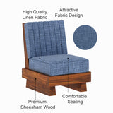 RONNY Solid Sheesham Wood Single Seater Sofa - 3 Year Warranty (LUXE EDITION)
