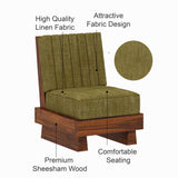 RONNY Solid Sheesham Wood Single Seater Sofa - 3 Year Warranty (LUXE EDITION)