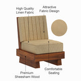 RONNY Solid Sheesham Wood Single Seater Sofa - 3 Year Warranty (LUXE EDITION)