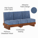 RONNY Solid Sheesham Wood 3 Seater Sofa - 3 Year Warranty (LUXE EDITION)