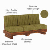 RONNY Solid Sheesham Wood 3 Seater Sofa - 3 Year Warranty (LUXE EDITION)