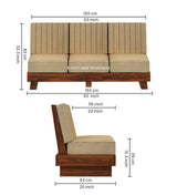 RONNY Solid Sheesham Wood 3 Seater Sofa - 3 Year Warranty (LUXE EDITION)