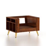 Bolt Solid Sheesham Wood Single Seater Sofa With Side Storage - 3 Year Warranty (LUXE EDITION)