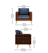 Bolt Solid Sheesham Wood Single Seater Sofa With Side Storage - 3 Year Warranty (LUXE EDITION)
