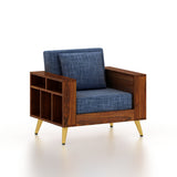 Bolt Solid Sheesham Wood Single Seater Sofa With Side Storage - 3 Year Warranty (LUXE EDITION)