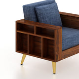 Bolt Solid Sheesham Wood Single Seater Sofa With Side Storage - 3 Year Warranty (LUXE EDITION)