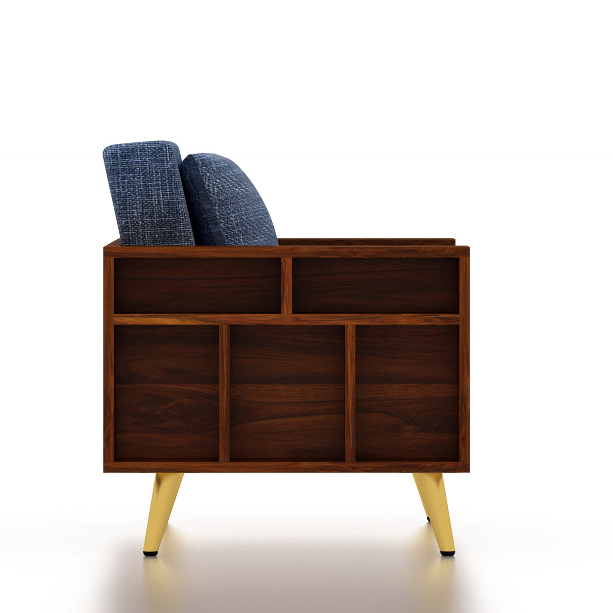 Bolt Solid Sheesham Wood Single Seater Sofa With Side Storage - 3 Year Warranty (LUXE EDITION)