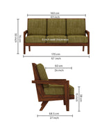 AURA Solid Sheesham Wood 3 Seater Sofa - 3 Year Warranty (LUXE EDITION)