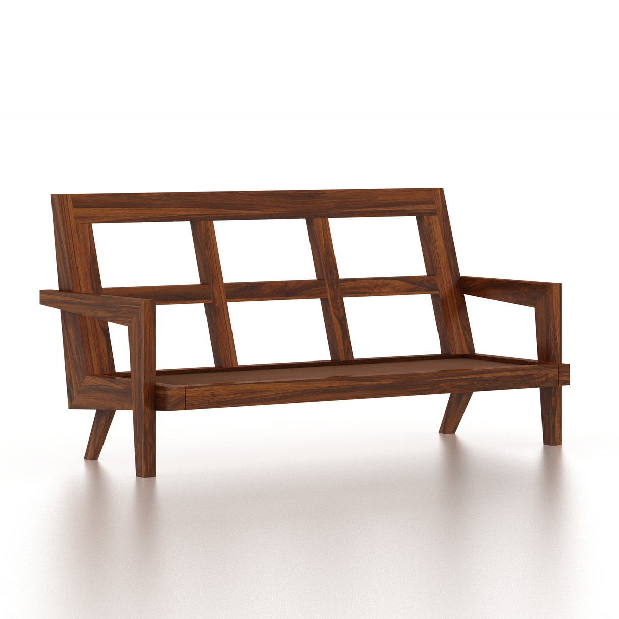 AURA Solid Sheesham Wood 3 Seater Sofa - 3 Year Warranty (LUXE EDITION)