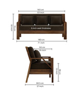 CIZAR Solid Sheesham Wood 3 Seater Sofa - 3 Year Warranty (LUXE EDITION)