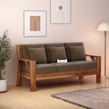 CIZAR Solid Sheesham Wood 3 Seater Sofa - 3 Year Warranty (LUXE EDITION)