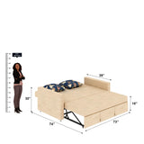 Victoria Fabric 3 Seater Pull Out Sofa Cum Bed(BEIGE) - 24 Months Warranty