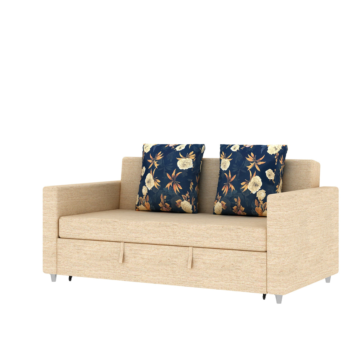 Victoria Fabric 3 Seater Pull Out Sofa Cum Bed(BEIGE) - 24 Months Warranty