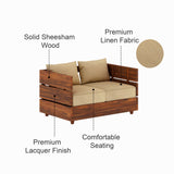 Cairo Solid Sheesham Wood 2 Seater Sofa - 3 Year Warranty (LUXE EDITION)