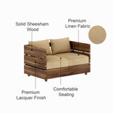 Cairo Solid Sheesham Wood 2 Seater Sofa - 3 Year Warranty (LUXE EDITION)