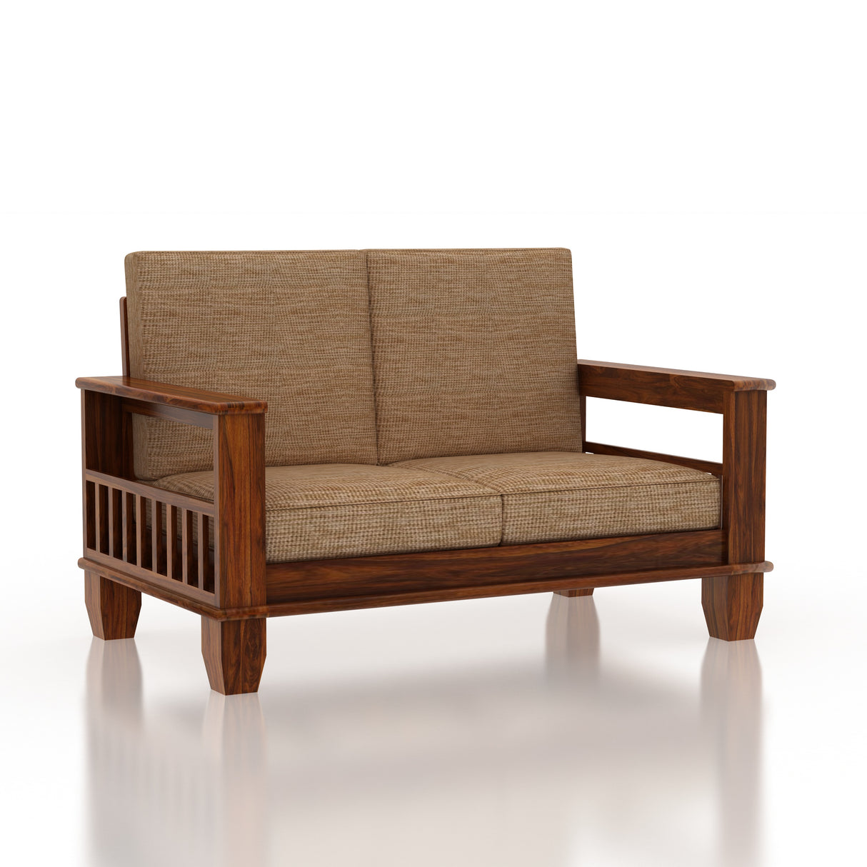 Maharaja Solid Sheesham Wood 2 Seater Sofa - 3 Years Warranty