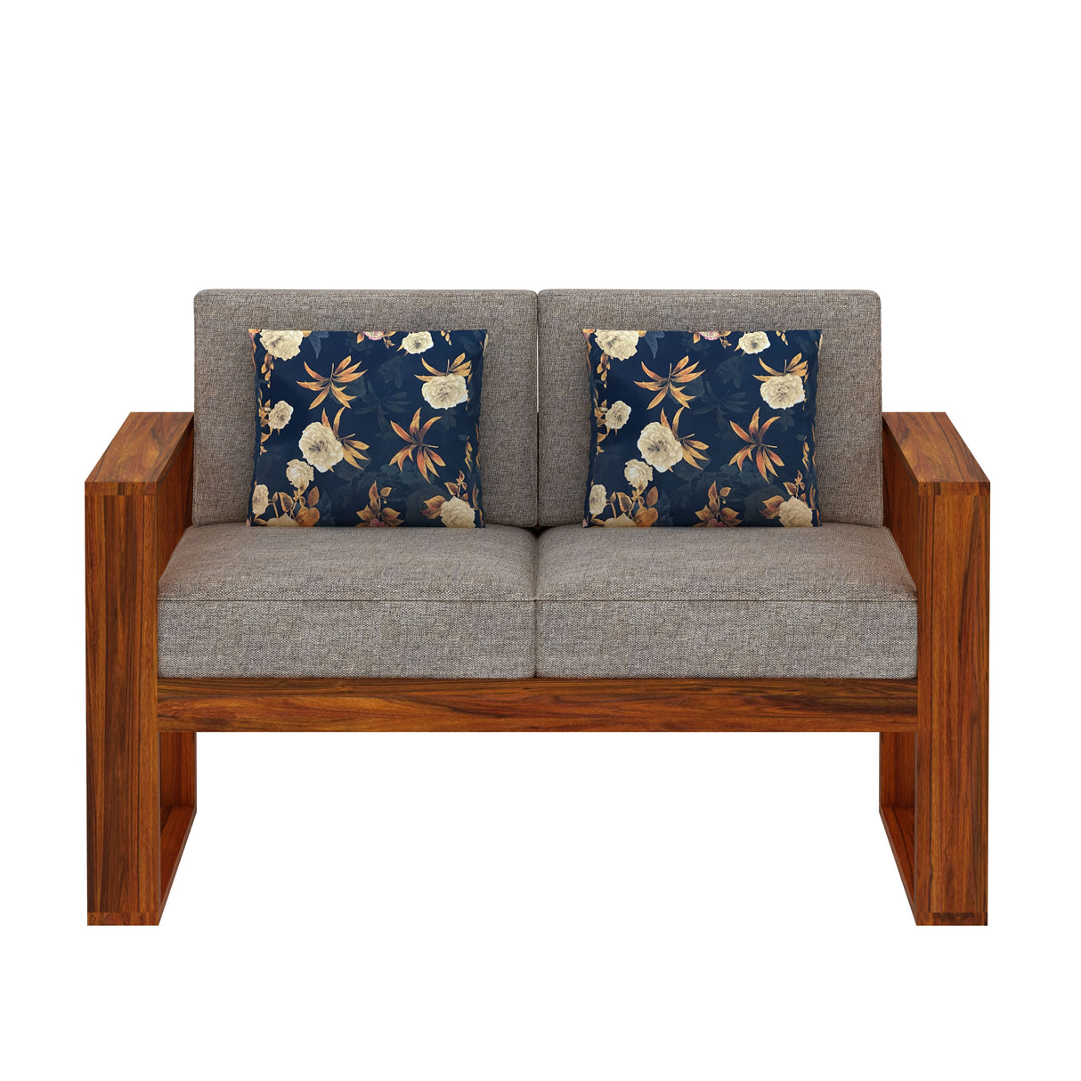 Euro Solid Sheesham Wood 2 Seater Sofa - 3 Years Warranty