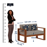 Euro Solid Sheesham Wood 2 Seater Sofa - 3 Years Warranty