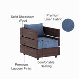 Cairo Solid Sheesham Wood Single Seater Sofa - 3 Year Warranty (LUXE EDITION)