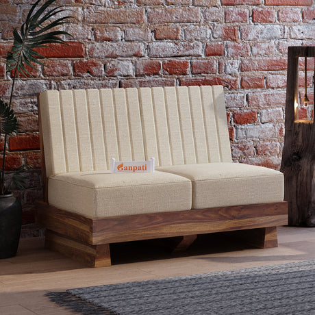 RONNY Solid Sheesham Wood 2 Seater Sofa - 3 Year Warranty (LUXE EDITION)
