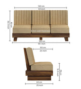RONNY Solid Sheesham Wood 3 Seater Sofa - 3 Year Warranty (LUXE EDITION)