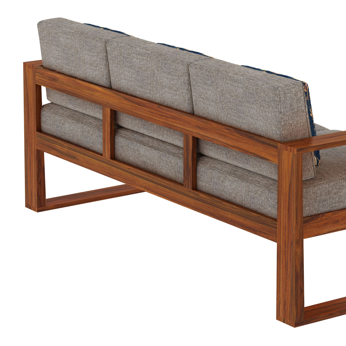 Euro Solid Sheesham Wood 3 Seater Sofa - 3 Years Warranty