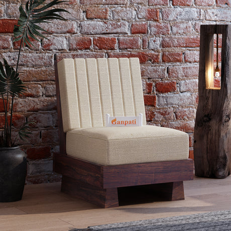 RONNY Solid Sheesham Wood Single Seater Sofa - 3 Year Warranty (LUXE EDITION)
