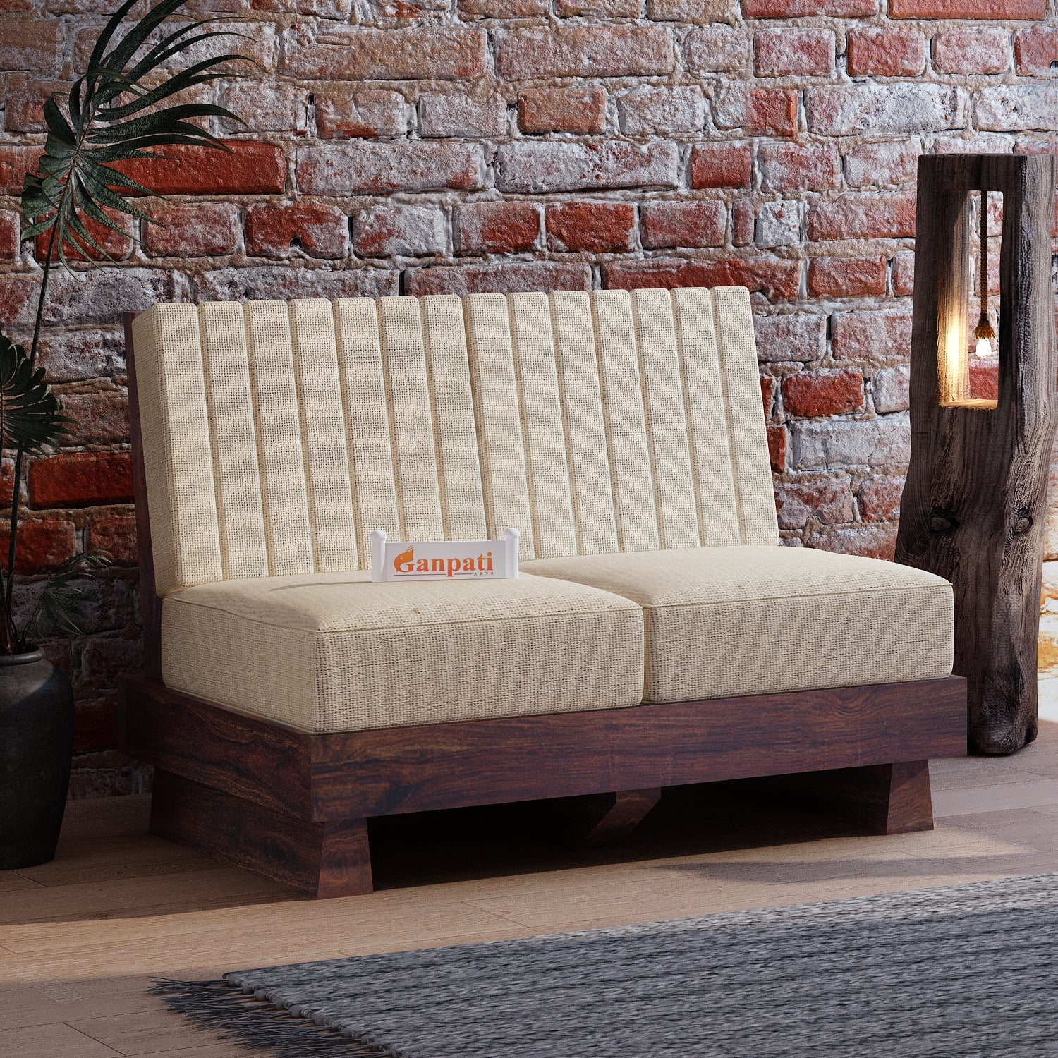 RONNY Solid Sheesham Wood 2 Seater Sofa - 3 Year Warranty (LUXE EDITION)