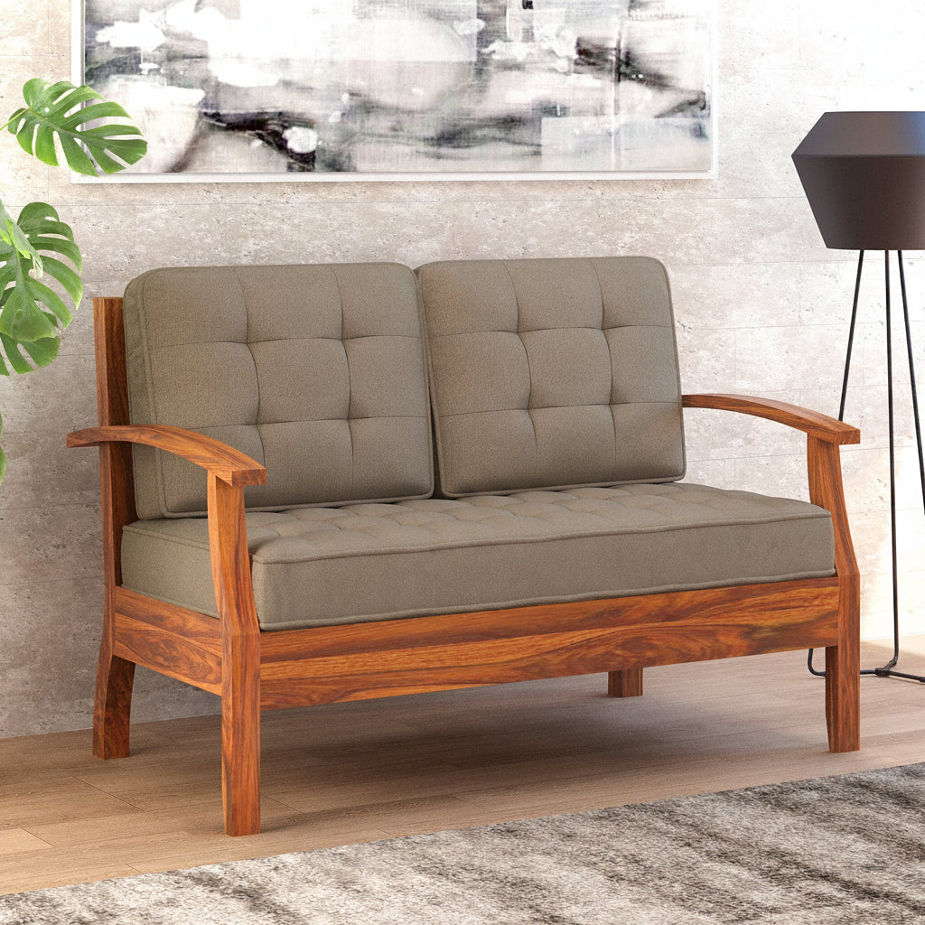 RAYON Solid Sheesham Wood 2 Seater Sofa - 3 Year Warranty (LUXE EDITION)