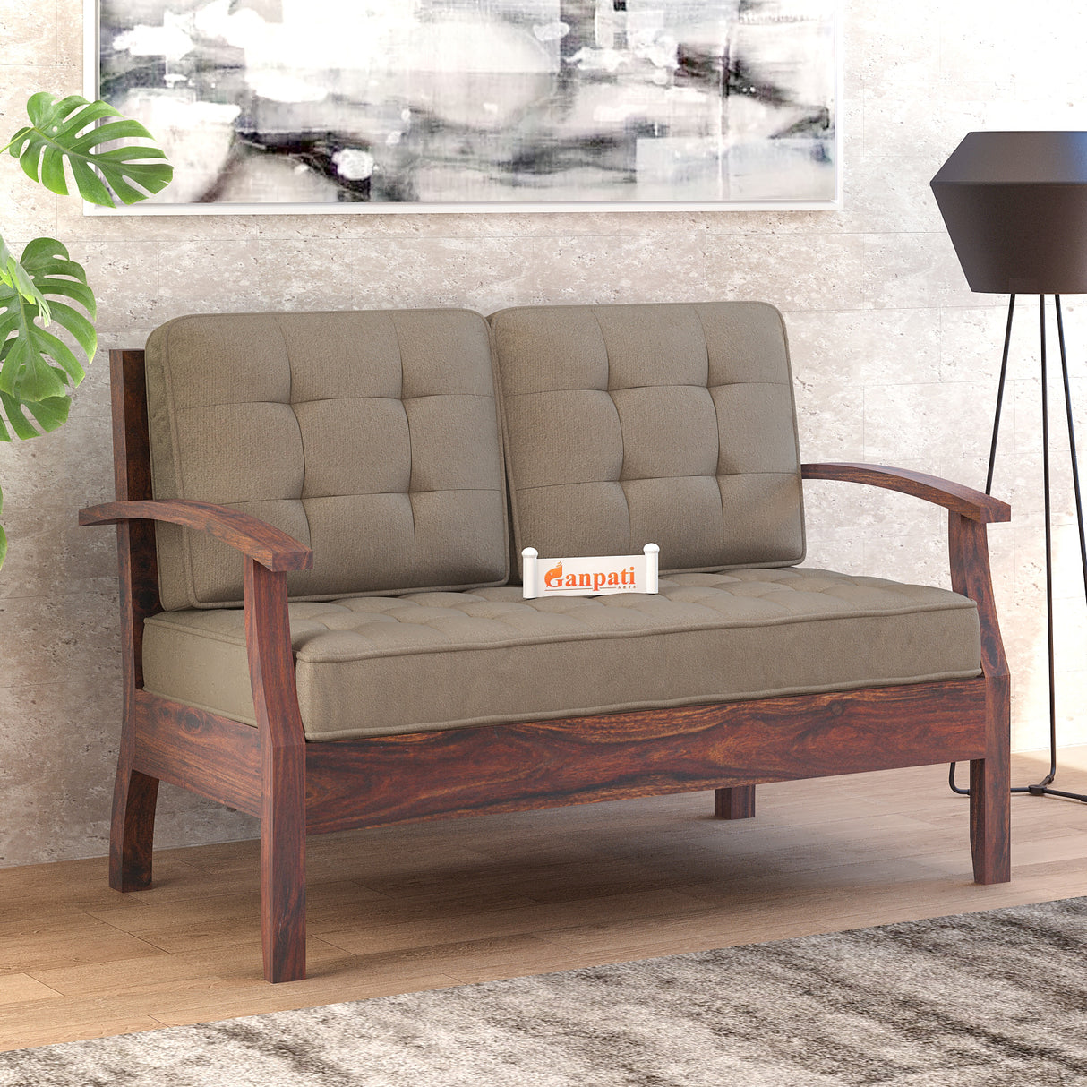 RAYON Solid Sheesham Wood 2 Seater Sofa - 3 Year Warranty (LUXE EDITION)