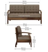 RAYON Solid Sheesham Wood 3 Seater Sofa - 3 Year Warranty (LUXE EDITION)