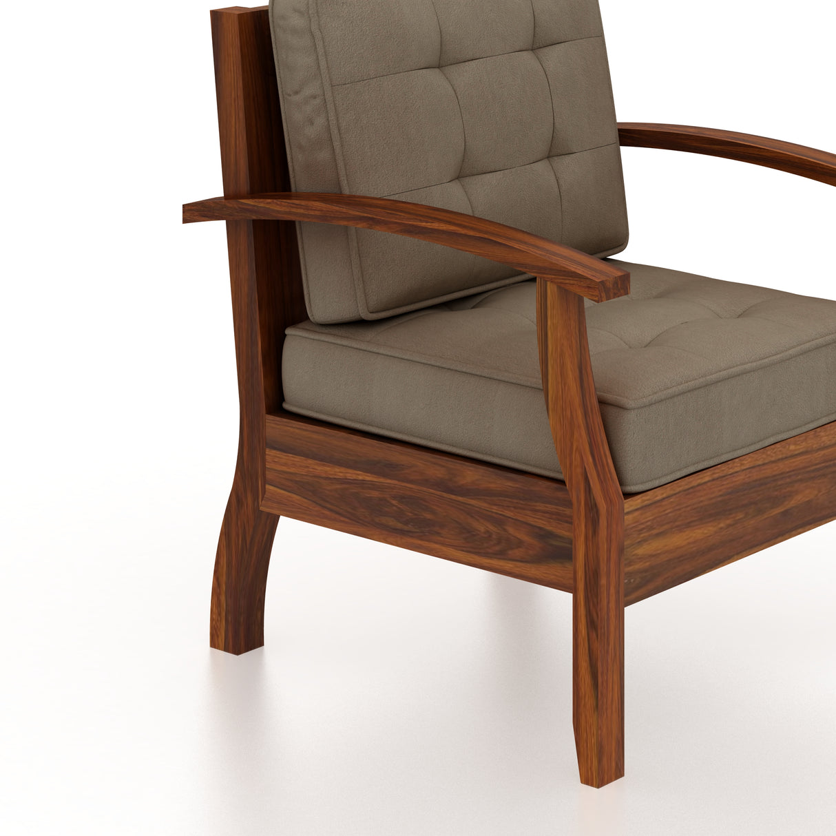 RAYON Solid Sheesham Wood Single Seater Sofa - 3 Year Warranty (LUXE EDITION)