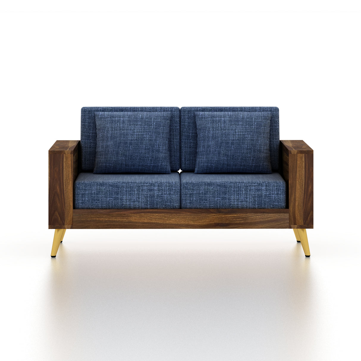 Bolt Solid Sheesham Wood 2 Seater Sofa With Side Storage - 3 Year Warranty (LUXE EDITION)