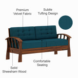 CROWN Solid Sheesham Wood 3 Seater Sofa - 3 Year Warranty (LUXE EDITION)