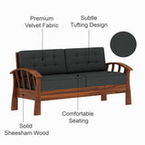CROWN Solid Sheesham Wood 3 Seater Sofa - 3 Year Warranty (LUXE EDITION)