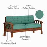 CROWN Solid Sheesham Wood 3 Seater Sofa - 3 Year Warranty (LUXE EDITION)
