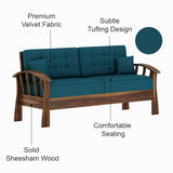 CROWN Solid Sheesham Wood 3 Seater Sofa - 3 Year Warranty (LUXE EDITION)