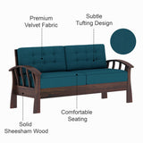 CROWN Solid Sheesham Wood 3 Seater Sofa - 3 Year Warranty (LUXE EDITION)