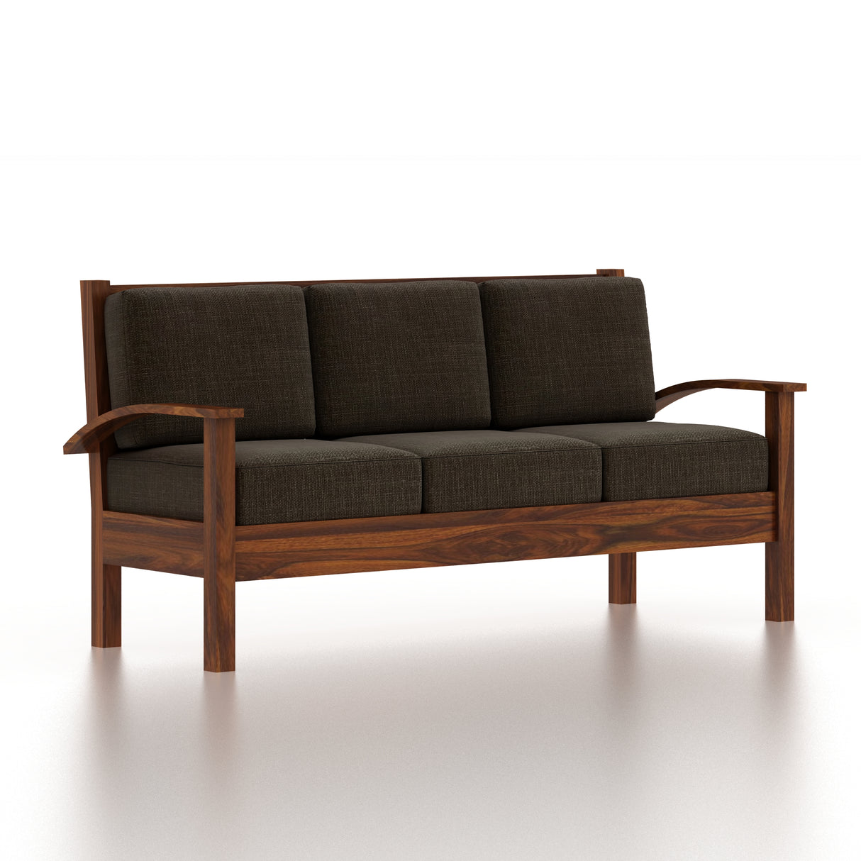 DELTA Solid Sheesham Wood 3 Seater Sofa - 3 Year Warranty (LUXE EDITION)