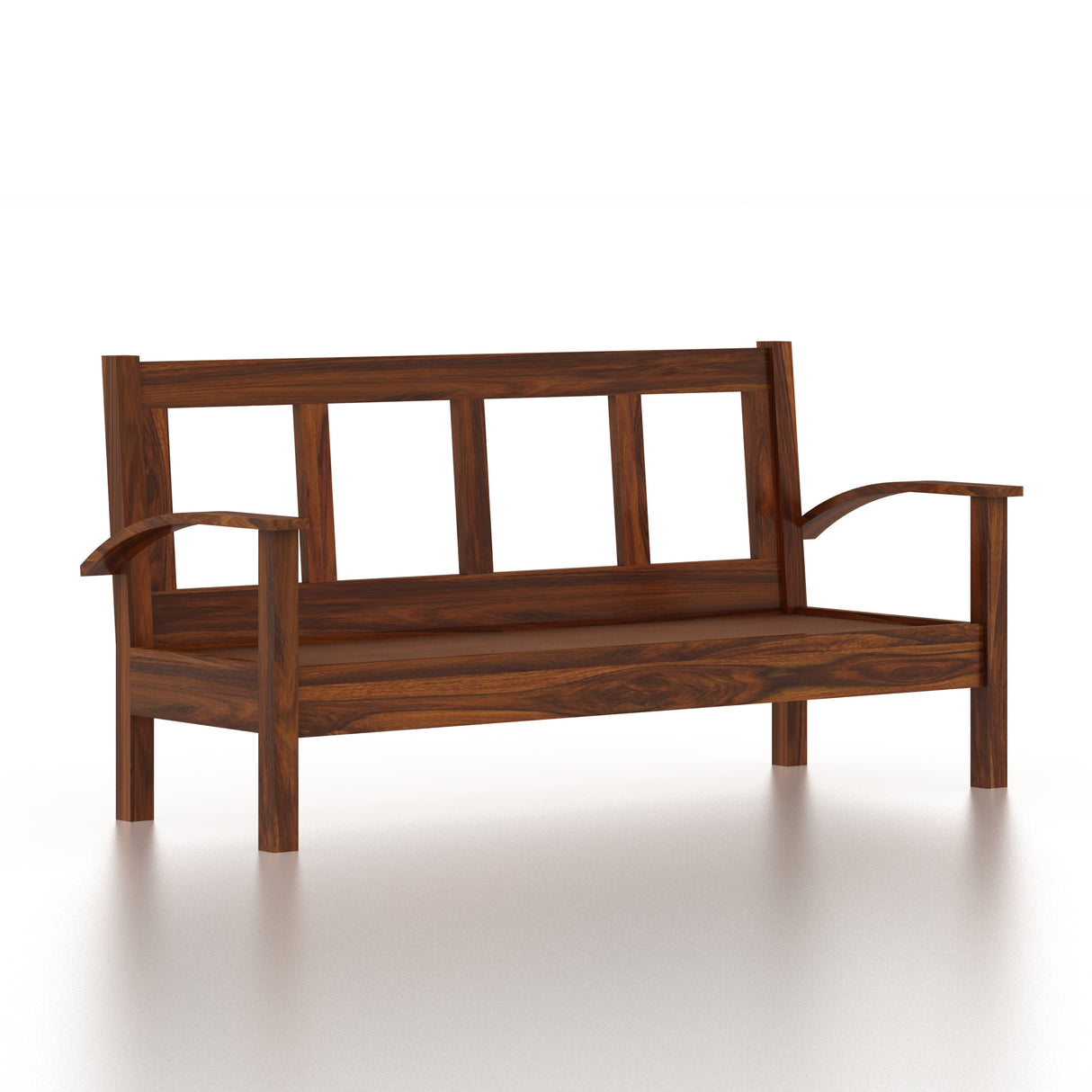 DELTA Solid Sheesham Wood 3 Seater Sofa - 3 Year Warranty (LUXE EDITION)